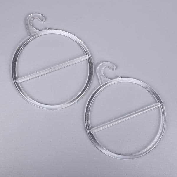 Plastic Scarf Hanger Circle Rack Holders Round Single Ring with Hook Display Loop for Cape Wraps Shawls Towels Tie DH9570