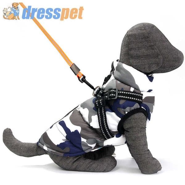 Puppy Pet Dog Jacket With Harness Winter Warm Dog Clothes For Small Dogs Chihuahua Waterproof Down Coat French Bulldog Outfits 211007