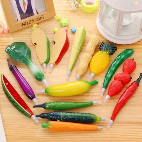 Vegetable Fruit Ballpoint Pens Creative Gel Pen Cartoon Ballpoint Pen Fruit And Vegetable Shape Ballpoint Pens 16 Style
