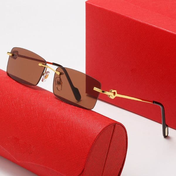 designer sunglasses for women mens frameless fashion brand buffalo horn glasses man medus eyeglasses woman black red brown transparent sunglass eyewear Lunettes