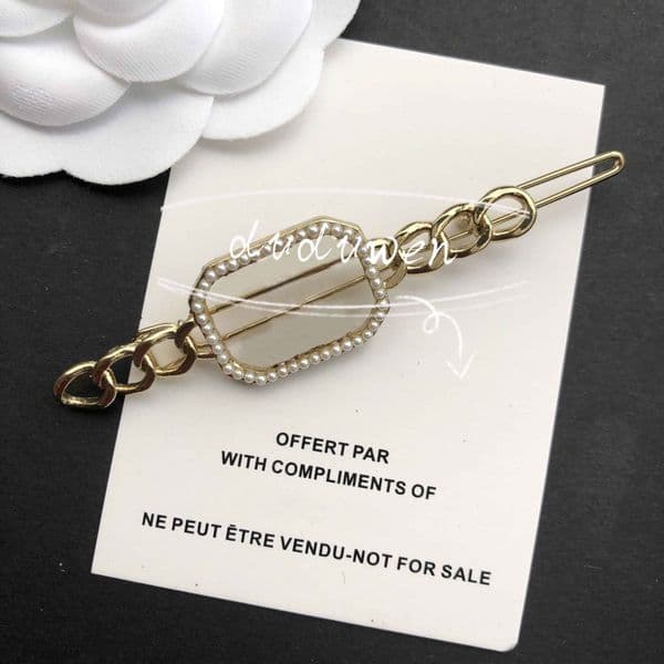 7X18cm C lady Fashion gold color metal hair clips Classic rhinestones design stone 2C hairpins collection accessories paper card L260521