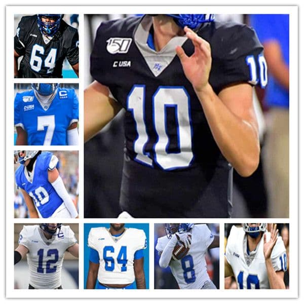 Custom Middle Tennessee MT College Football Jersey Chase Cunningham Amir Rasul Jarrin Pierce Jaylin Lane DJ England-Chisolm Yusuf Ali DQ Thomas Gregory Grate Jr.