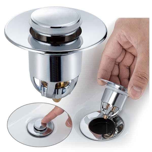 2026 New Press Bounce Basin Popup Drain Filter Bathroom Shower Sink Plug Hair Extension Bath Kitchen Hardware Accessories Free Shipping