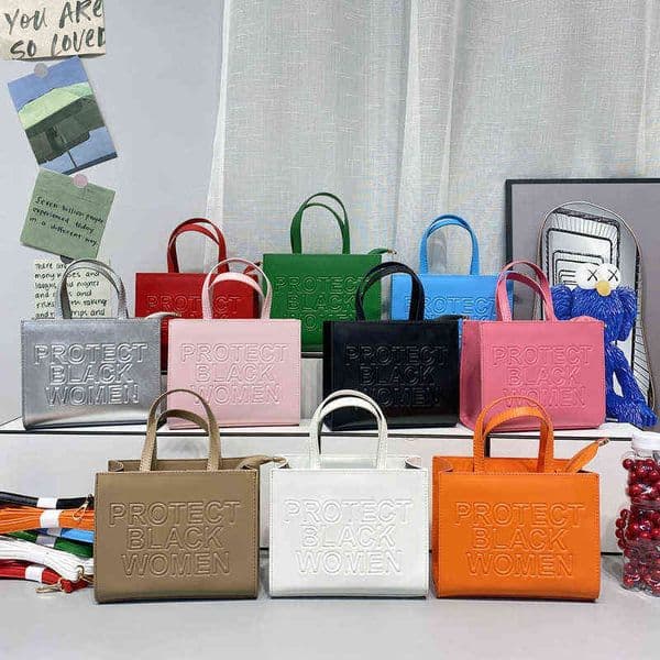 Fashion Letters Tote Bag Designer Women Handbags Luxury Pu Leather Shoulder Crossbody Bags Protect Black People Shopper Bag 2022 G220506