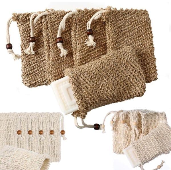 Natural Exfoliating Mesh Sisal Soap Saver Bag Pouch Holder For Shower Bath Foaming And Drying DHL Free FY7323 C0614G06