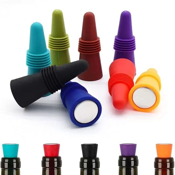 Bar tools Reusable Silicone Wine Stoppers Sparkling Beverage Bottles Stopper With Grip Top For Keep the Wine Fresh Professional Fizz Saver Toppers GG0727