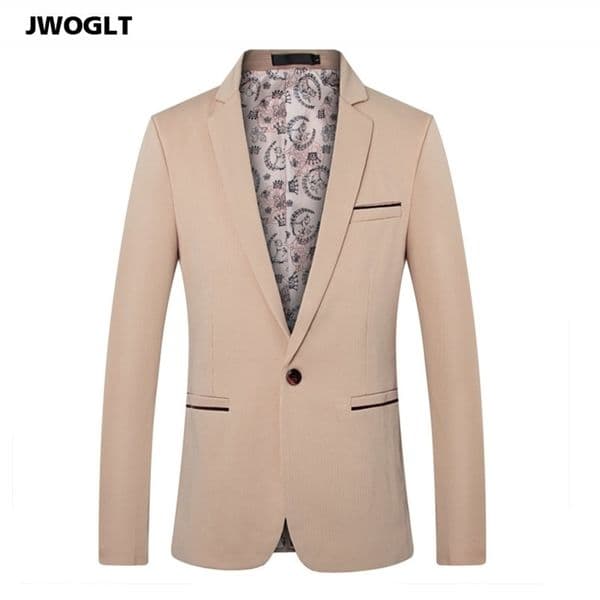 Spring Autumn Korean Fashion Men Blazer Casual Single Button Slim Fit Black Khaki Sky Blue Suit Jacket Male Asian Size 4XL 5XL 210412
