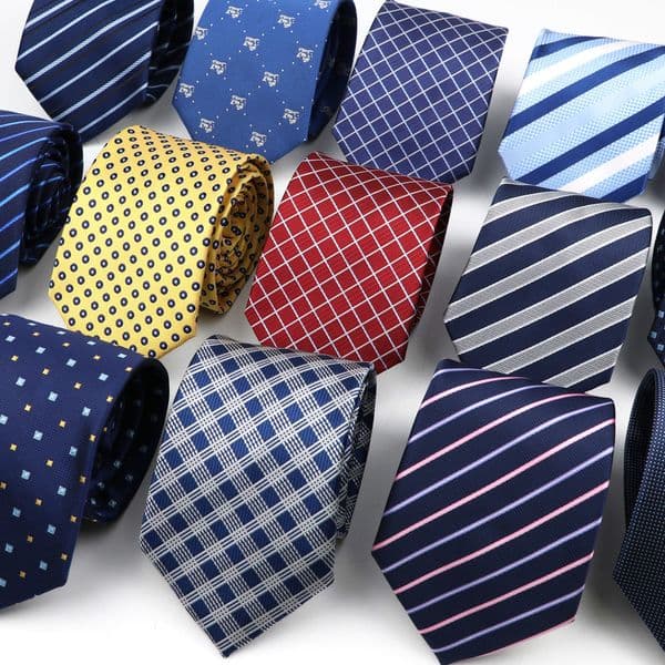 Fashion Men's Business Tie Classic 8CM Stripe Plaid Polyester Jacquard Necktie Red Blue Black High Quality Daily Wear Cravat 220409
