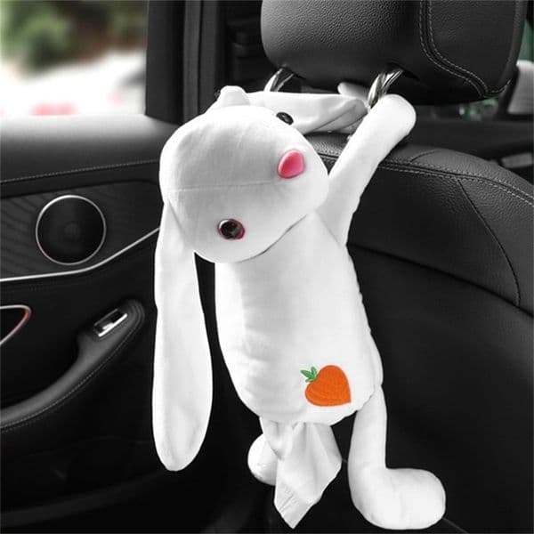 High Quality Universal Car Zipper Backseat Tissue Box Creative Cartoon Cute Animal Tissue Box Car Interior Products 210326