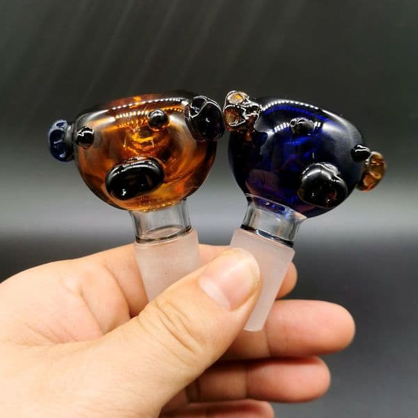 Hookahs glass Bowls pig animal glass bowl 14mm 18mm male oil bongs bong