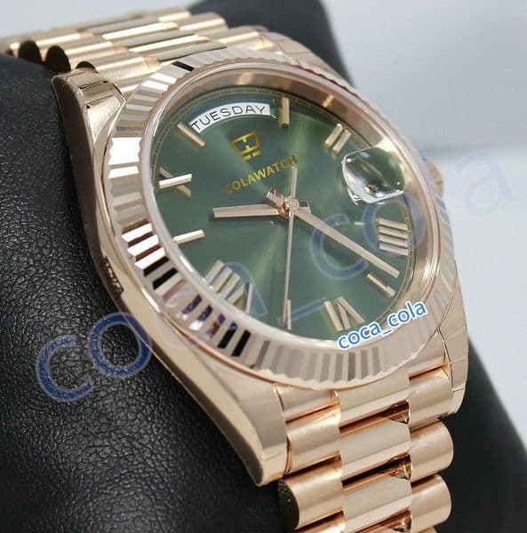 Luxury 8 style waterproof WATCH 228238 Automatic movement High Quality 40mm Day-Date 18K White Gold Green Roman Dial Box Papers 228239 Men's b/9 Wristwatches