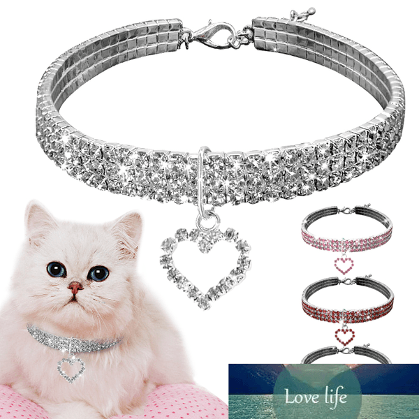 Quality Dog Collar leashes Cats Rhinestone Cat Collar Neck for Small Medium Dogs Cats Pet Products Heart-Shaped