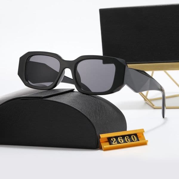 Fashion Designer Sunglasses for Women Mens Unisex Goggle Beach Sun Glasses Retro Small Frame Luxury Sunglass Design Eyeglass UV400 Black-Black Brand Eyeglasses