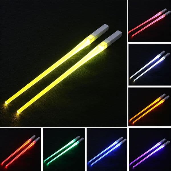 LED Luminous Chopsticks Light Up Chopsticks Durable Lightweight Kitchen Dinning Room Party Portable Safe Tableware