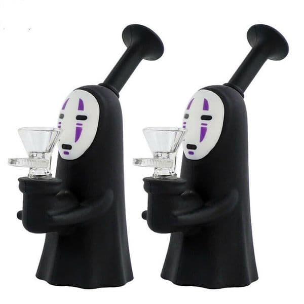 Silicone Beaker NO face Hookah 6.2 inch Faceless Water Pipe Bong Unbreakable with Silicone Downstem & 14mm Glass Bowl For Halloween gift