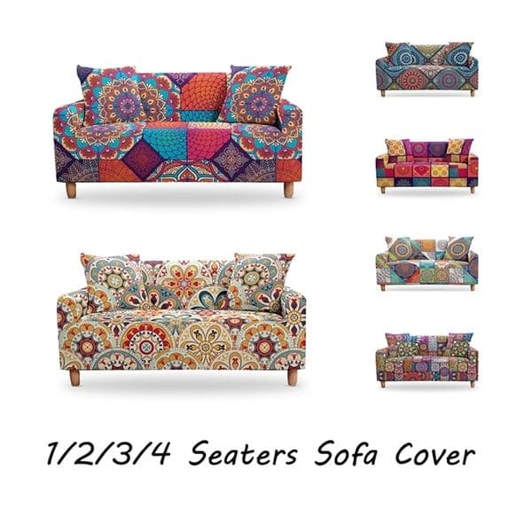 Mandala Elastic Sofa Covers For Living Room Stretch Bohemian Non slip Couch Cover Slipcover Chair Protector 1 2 3 4 Seater 220617