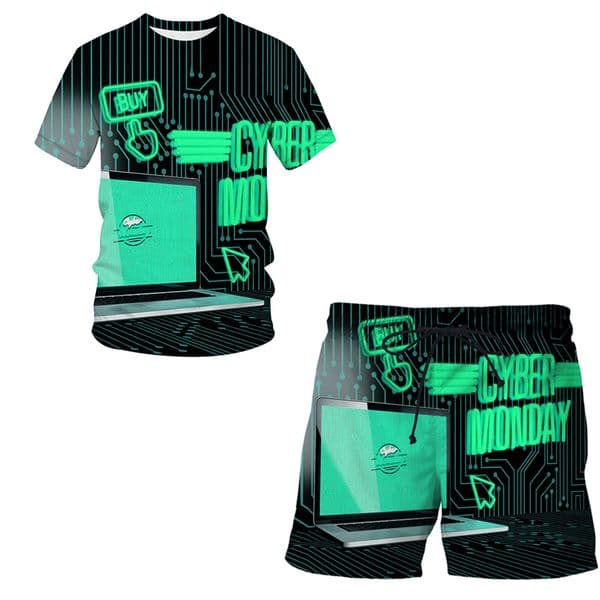 Summer Mobile technology 3D Print Casual tracksuit Men's Suit Short Sleeve T-Shirt Sports Shorts 2 Piece Set 220624