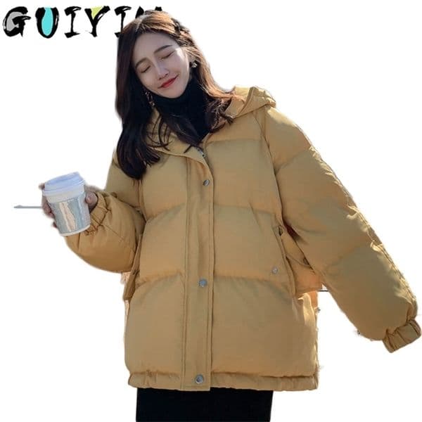 Oversize Winter Puffer Jackets For Women Female Korean Loose Long Sleeve Coats Woman Parkas Fashion Warm Coats And Jackets Women 201210