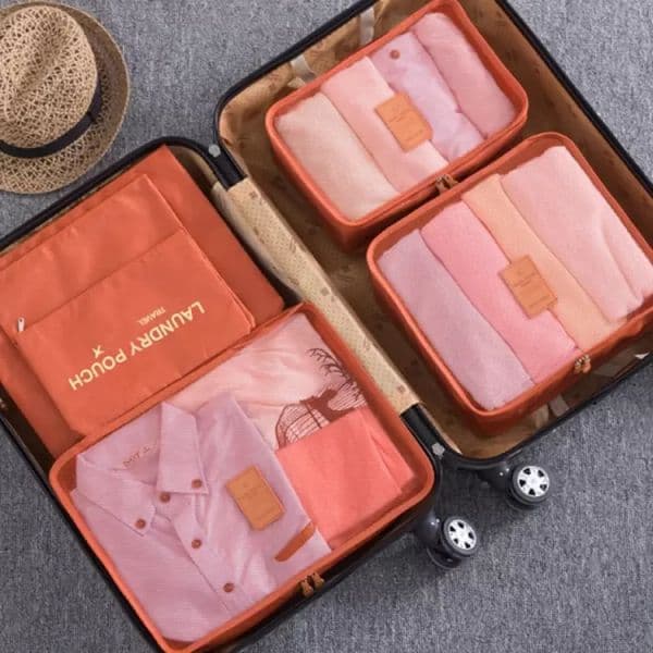 6 PCS Travel Storage Set Make Up Box Organizer Suitcase Pouch Travel Bag Organizer Case Shoes Packing Cube Luggage (Instrument Bags & Cases Functional Bags Accessorie