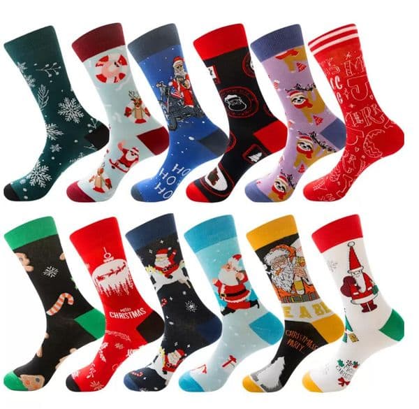 2026 Christmas perfume Cotton Funny Men Graphic Socks Santa Claus Elk cologne Snowman Cartoon Breathable Printing 2022 2023 Xmas Happy Gift C0718g02 Free Shippi