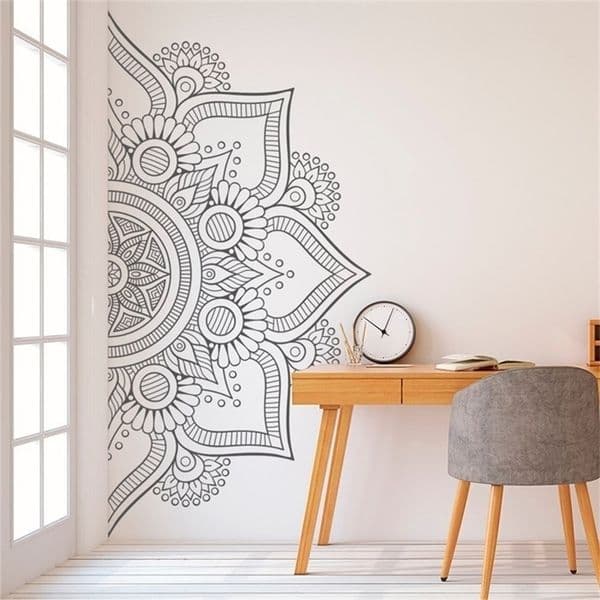 Bohemian Wall Decal Half Mandala Headboard Decals Bedroom Yoga Studio Meditation Room Home Decor Window Art Vinyl Stickers E705 220510