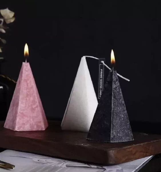 Nordic Geometric Cone Scented Jasmine Rose Aromatherapy Essential Oil Candle Long Lasting Home Bedroom Candles FY5266 S260204