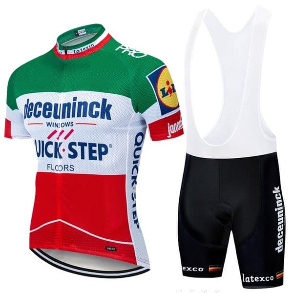 quickstep Pro Bicycle Team Short Sleeve Maillot Ciclismo Men's Cycling Jersey Kits Summer breathable Cycling Clothing Sets 220423