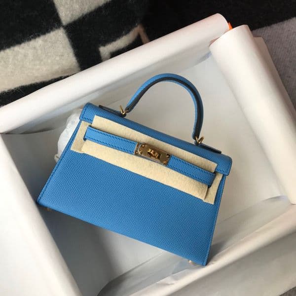 Brand mini handbag handmade quality 195cm 3colors luxury bag epsom leather wax thread gold and silver hardware whosale price fast