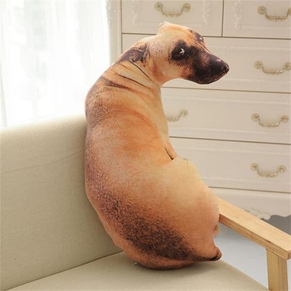 3D Cute Bend Dog Printed Throw Pillow Lifelike Animal Funny Dog Head Cosplay Children Favorite Toy Cushion for Home 220425