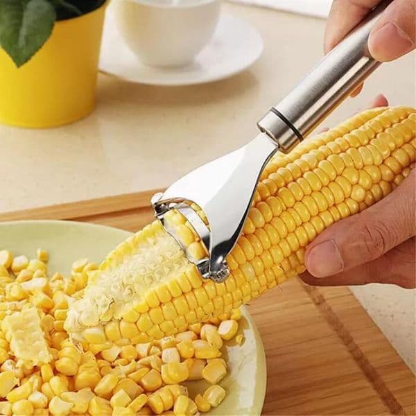 Stainless Steel Corn Stripper Fruit & Vegetable Tools Cob Peeler Threshing Kitchen Gadget Cutter Slicer Ergonomic Handle C0602g5s B2
