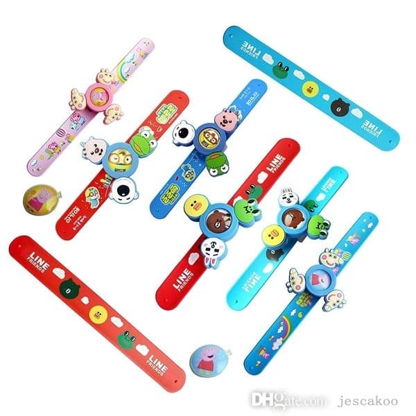 Fidget Mosquito Repellent Bracelet Toys For Children Cartoon Wristband Bracelets Rotary Top Childrens Watch Toy