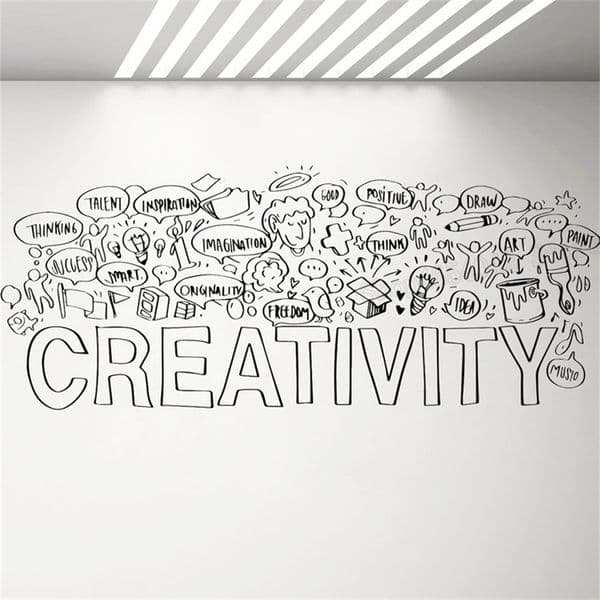 Creativity Wall Decal Office Sticker Removable Vinyl Lettering Wall Decals for Classroom School Children Bedroom Decoration G361 T200601