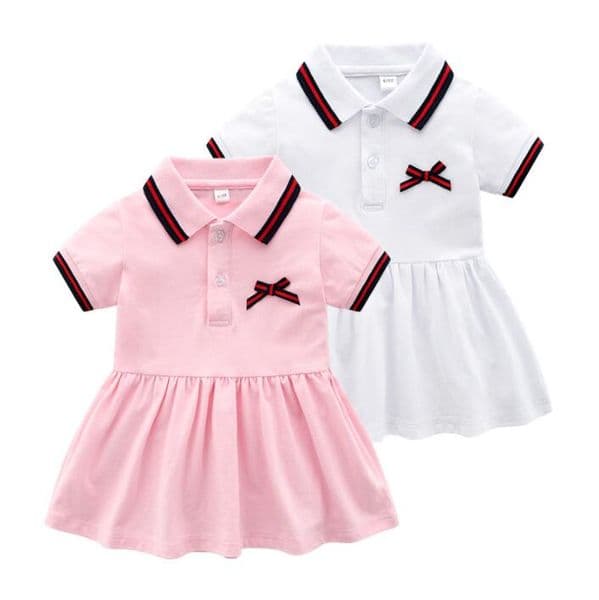 Designer 2026 Cute Baby Girls Princess Dress Summer girl Toddler Short Sleeve Dresses Cotton Newborn Skirts Infant Clothes Kids Clothing 0-24 Months Free Shippi
