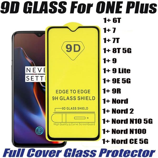 9D full cover Tempered glass phone screen protector for ONE PLUS Nord 2 CE 5G N100 N10 1 6T 7 7T 8T 9 Lite 9E 9R