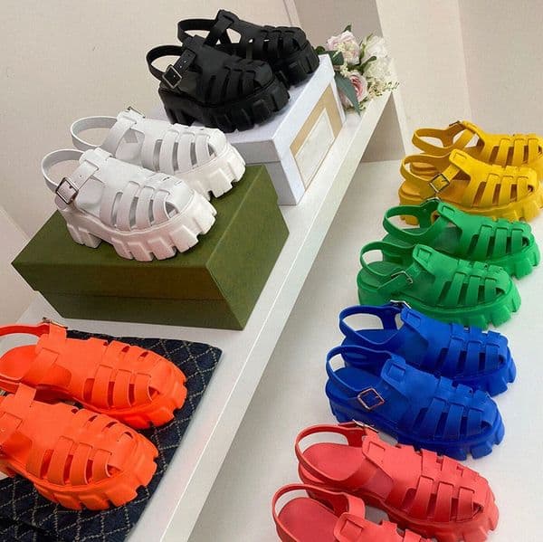Casual Shoes Women slippers side Sandals womens sandal Designer platform Monolith beach foam rubber slides white black slide