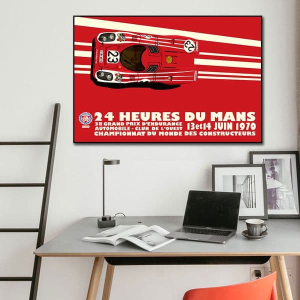 24 Hours Of Le Mans 1971 1970 On Canvas Print Poster Automobile Wall Art Picture For Living Noom Home Decoration Frameless
