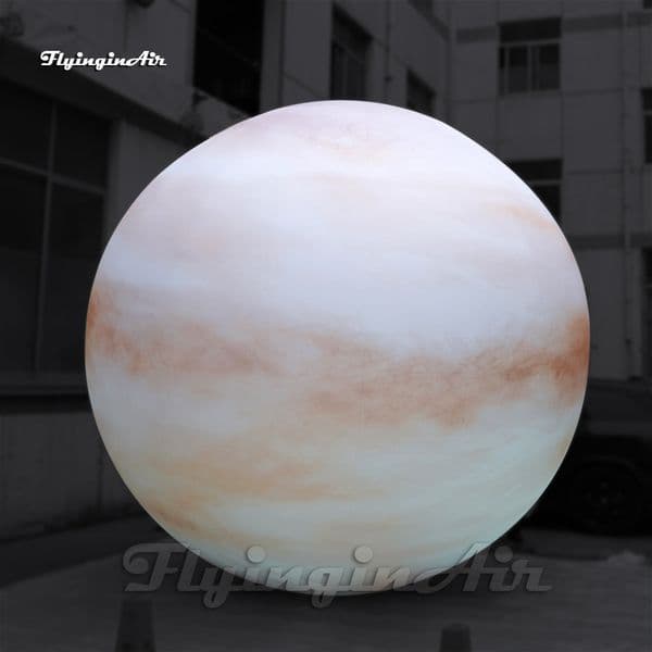 Giant Inflatable Planet Space Party Balloon Custom Printing Air Blow Up Huge Ball With Light For Carnival Stage Decoration