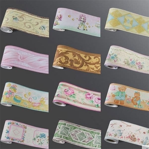 10Meters Self Adhsive PVC Wallpaper Border Home Decor Waterproof Kitchen Wall Skirting Bathroom Wall Waistline Wall Paper Border 201009