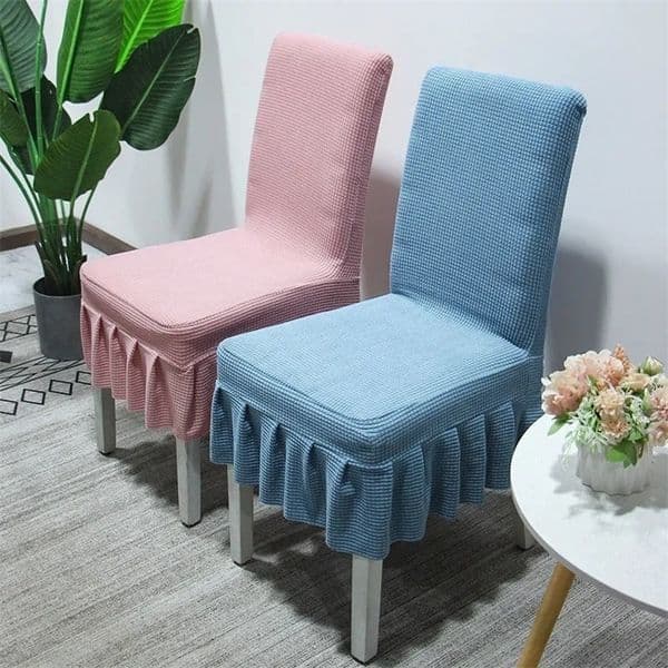 Thicker Fabric Skirt Chair Cover Quality Spandex Stretch Chair Covers for Dining Room Kitchen Banquet Home Decor Seat Slipcover 220517