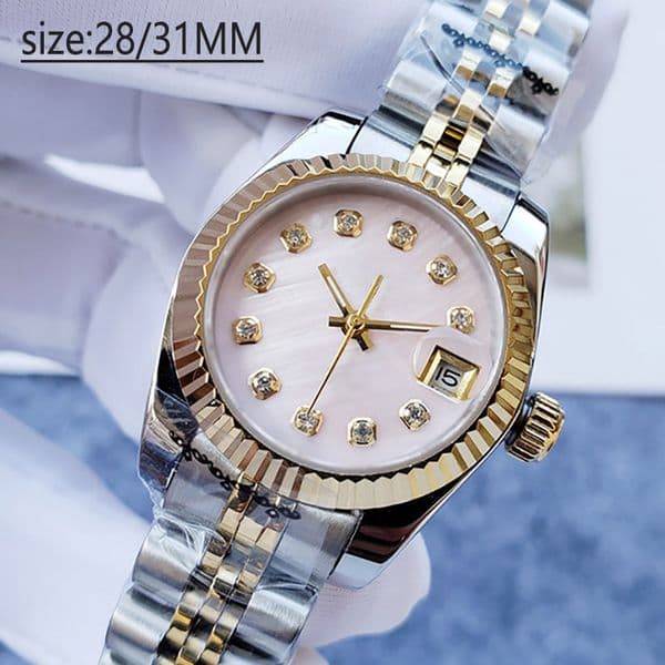 Orolorio Women watch 28/31MM Full Stainless steel Automatic Mechanical/quartz Luminous Waterproof Lady Wristwatches fashion clothes