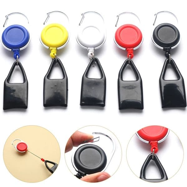 Smoking Accessories Premium Lighter Holder Rubber Sheath Case Plastic Protective Lighter Leash Clip to Pants Retractable Reel With Metal Keychain