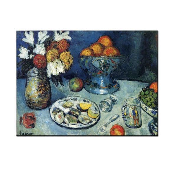 Still life (The dessert) by Pablo Picasso Abstract Famous Paintings Series Canvas Wall Art Home Decor Hand Painted Oil Painting Reproduction