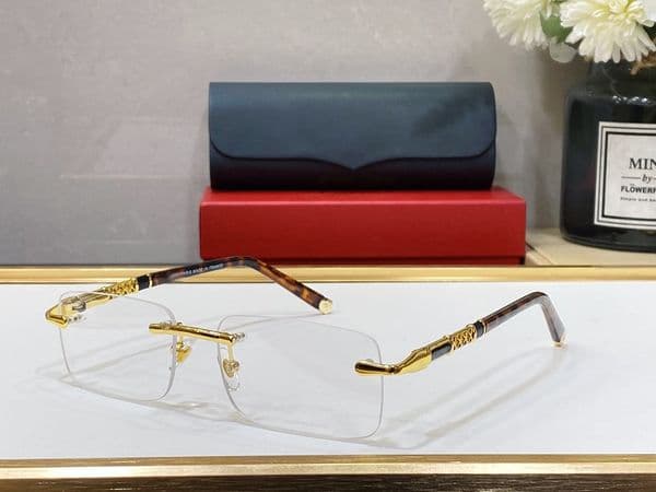 Optical Frames Rimless Gold Silver Metal Frame Glasses Clear Lens Rectangle Eyewear For Man Unisex Designer Eyeglass Women Trendy Square Buffalo Horn Glasses Cases