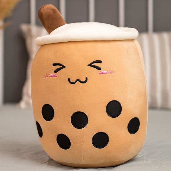 New Christmas Gift Bubble Tea Plush Toy Boba Milk Cup Shaped Pillow Real Life Food Stuffed Soft Back Cushion Gift Kid Birthday 220531