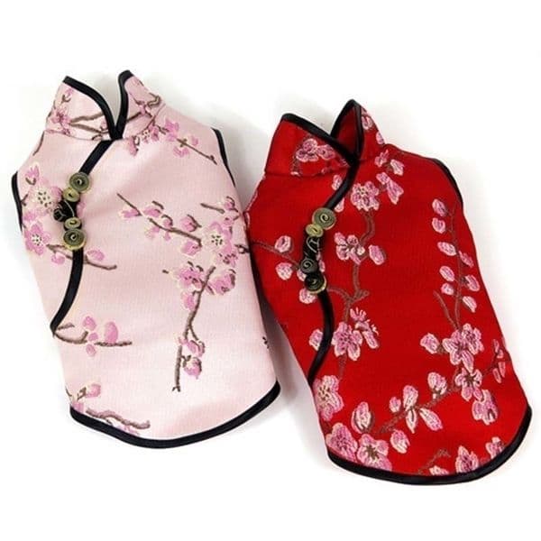 Summer Dog Clothes Cheongsam Pets Dogs Clothing Embroidery Clothes for Small Medium Dogs Chinese Style Pets Clothing For Dog Cat 201102