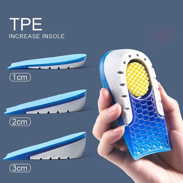 TPE Heightened Insole Height Increase Half Shoes Pad Men Women Silicone Gel Invisible Growing Heel 1 3cm Lift Soles 220610