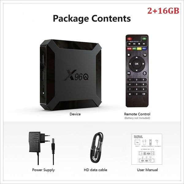 X96Q Android 10.0 office france TV Box 4K S905W Quad Core 2G 16G 2.4G Wifi