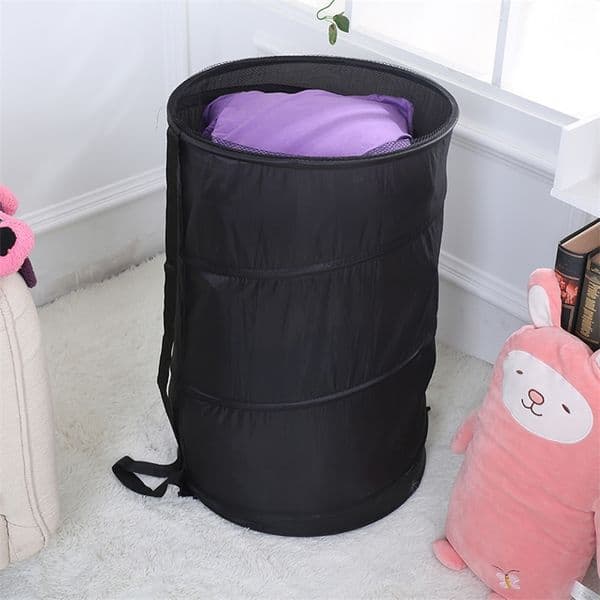 Double-deck Laundry Basket Folding Dirty Clothes Laundry Hamper Storage Basket Bag Holder Rack Home Sundries Organizer T200224