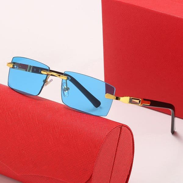 Luxury Designer Sunglasses Women Frameless Big Frame Stype Fashion Glasses Ultra-lightweight Design Super Light Business Multi Color Eyeglasses With Original Box