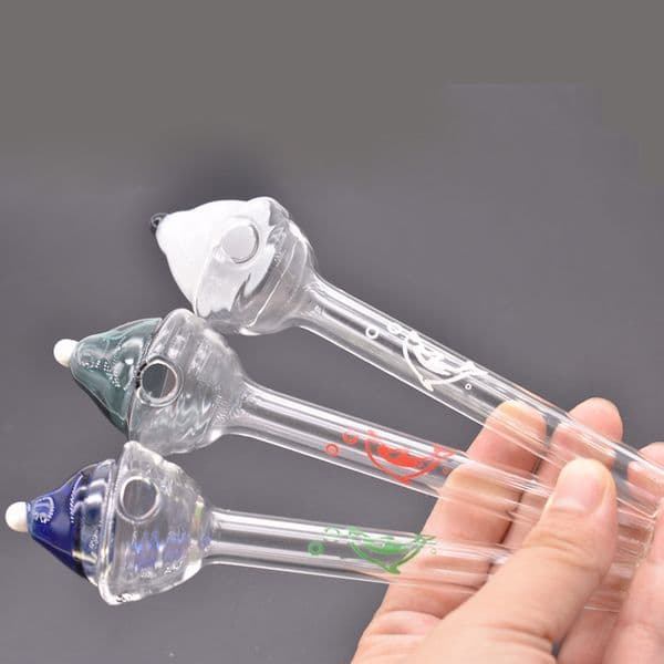 Wholesale Newest Cap Shape Mini 5.5inch Beautiful Thick colorful Glass Oil Burner pipe smoking Tube Oil Burning pipes with dolphin logo